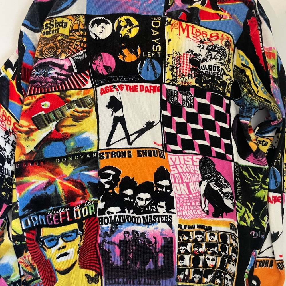Multicolor Patchwork-Print Button Down Top - Picture 3 of 4